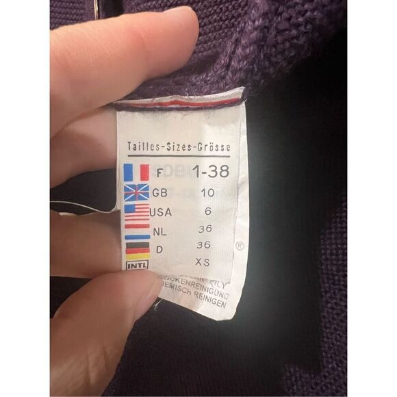 Saint James Plum Grape Sweater Cardigan Knit Wool blend Buttons sz 6 - Picture 4 of 7